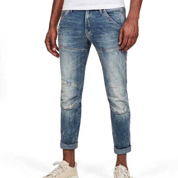 5620 3D Super Slim Fit Jeans in Light Vintage Aged Destroyed